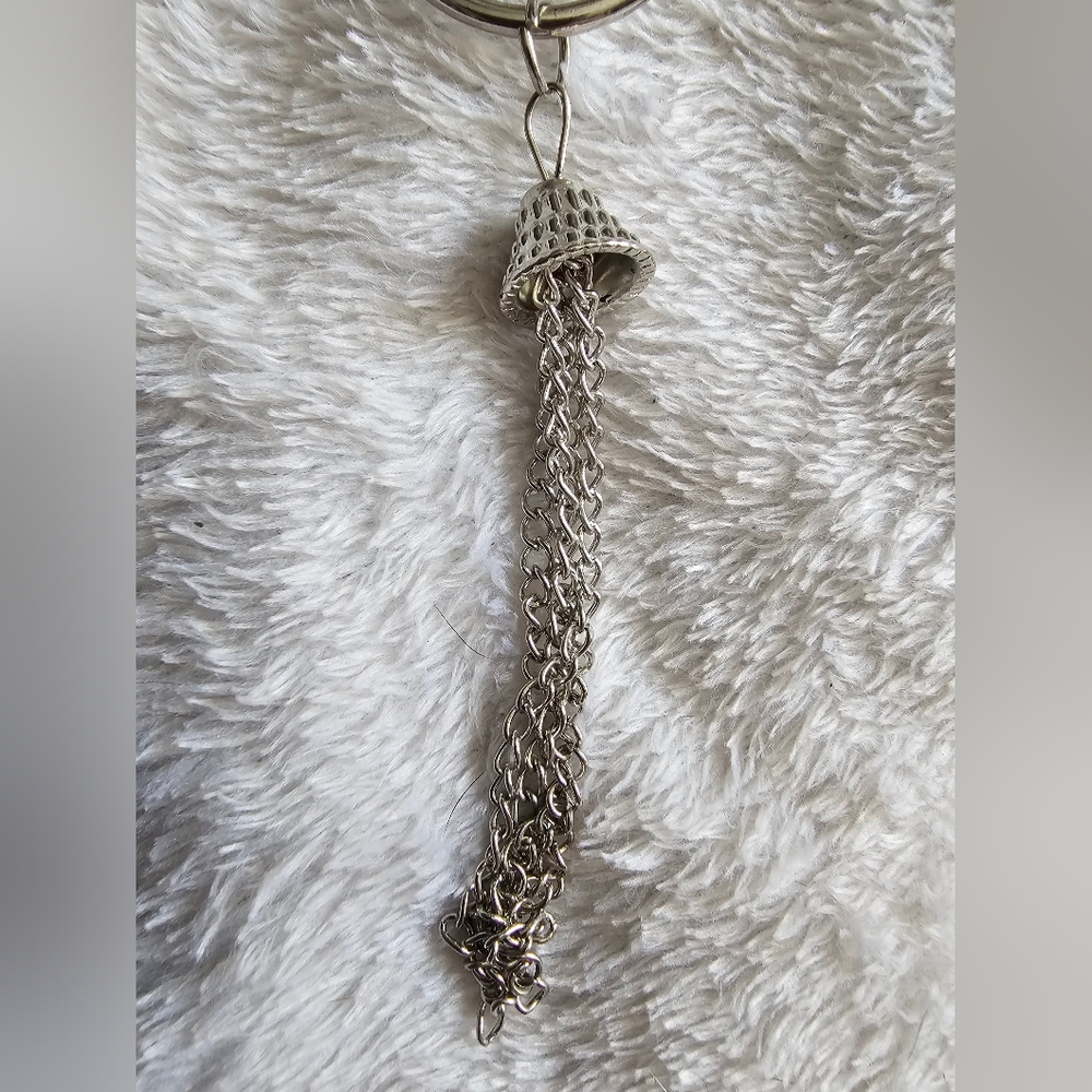 Metallic Multi-Ring Pendant Tassel Necklace - 32 inch necklace - Picture 3 of 3